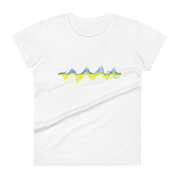 Ukraine 3D Music Soundwave - Women's short sleeve fitted t-shirt