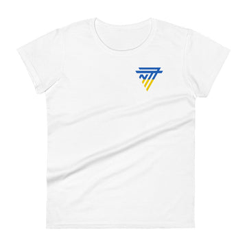 Ukraine Fashion Chest Logo - Women's short sleeve fitted t-shirt