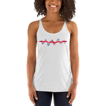 Great Britain 3D Music Soundwave - Women's Racerback Tank