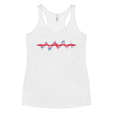 Great Britain 3D Music Soundwave - Women's Racerback Tank