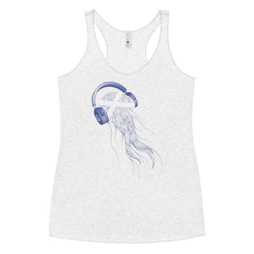 Scotland Jellyfish DJ with Headphones - Women's Racerback Tank