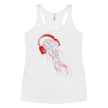 Norway Jellyfish DJ with Headphones - Women's Racerback Tank