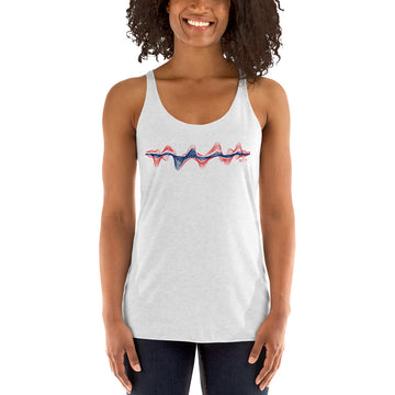 Norway 3D Music Soundwave - Women's Racerback Tank