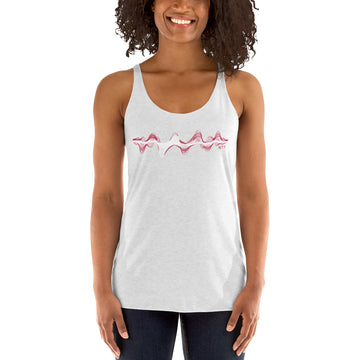 Denmark 3D Music Soundwave - Women's Racerback Tank