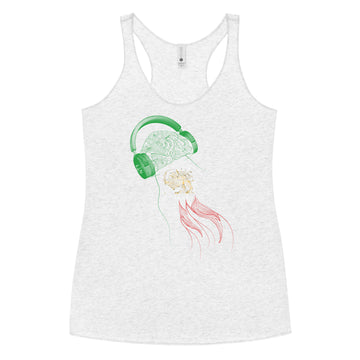 Iran Jellyfish DJ with Headphones - Women's Racerback Tank