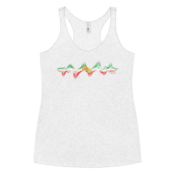 Iran 3D Music Soundwave - Women's Racerback Tank