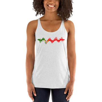 Portugal 3D Music Soundwave - Women's Racerback Tank