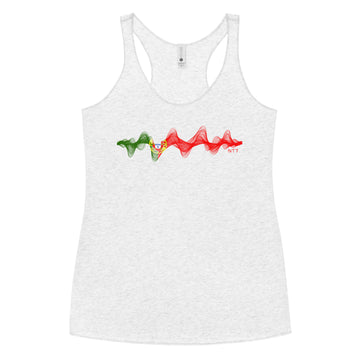 Portugal 3D Music Soundwave - Women's Racerback Tank