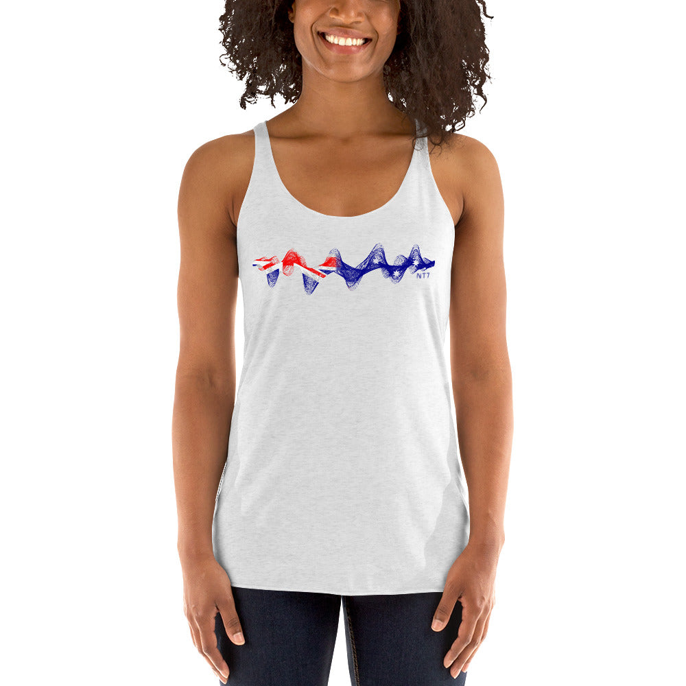Australia 3D Music Soundwave - Women's Racerback Tank