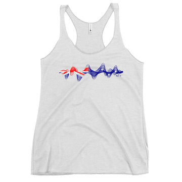 Australia 3D Music Soundwave - Women's Racerback Tank