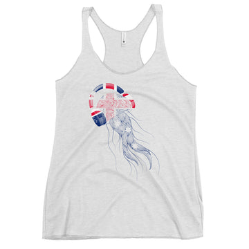 Australia Jellyfish DJ with Headphones - Women's Racerback Tank