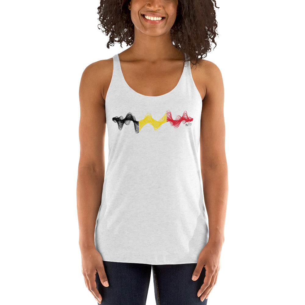 Belgium 3D Music Soundwave - Women's Racerback Tank