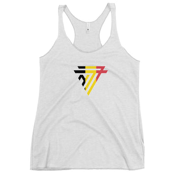 Belgium Superhero Fashion Chest Logo - Women's Racerback Tank