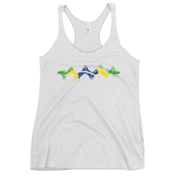 Brazil 3D Music Soundwave (v1) - Women's Racerback Tank