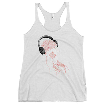 Canada Jellyfish DJ with Headphones - Women's Racerback Tank