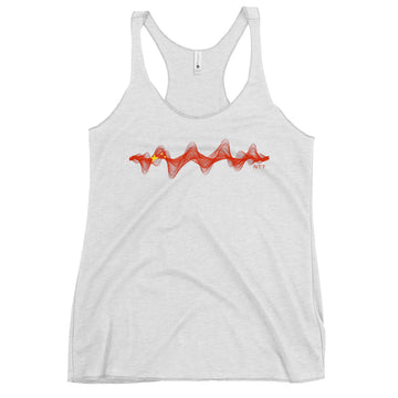 China 3D Music Soundwave - Women's Racerback Tank