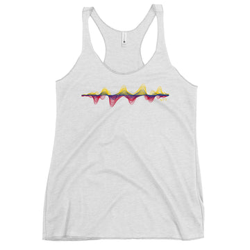 Colombia 3D Music Soundwave - Women's Racerback Tank