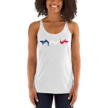 France 3D Music Soundwave - Women's Racerback Tank