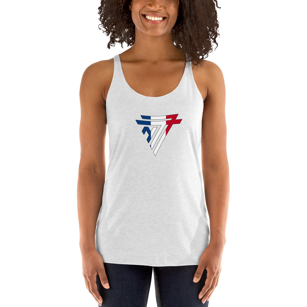 France Superhero Fashion Chest Logo - Women's Racerback Tank