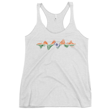 India 3D Music Soundwave - Women's Racerback Tank