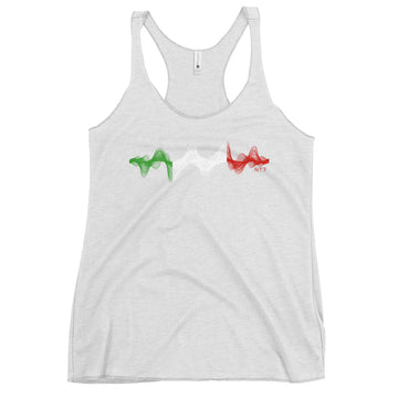 Italy 3D Music Soundwave - Women's Racerback Tank