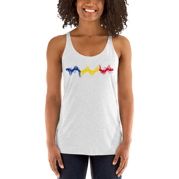 Romania 3D Music Soundwave - Women's Racerback Tank