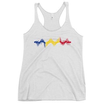 Romania 3D Music Soundwave - Women's Racerback Tank