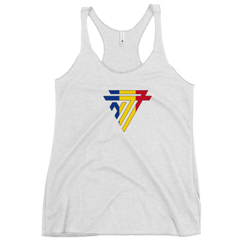 Romania Superhero Fashion Chest Logo - Women's Racerback Tank