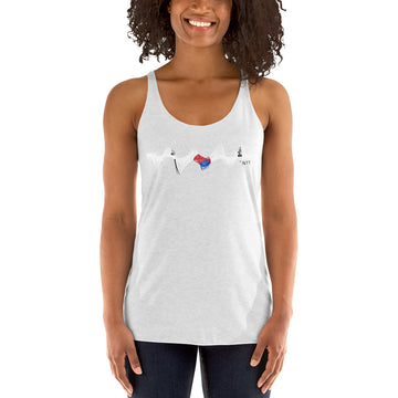 South Korea 3D Music Soundwave - Women's Racerback Tank