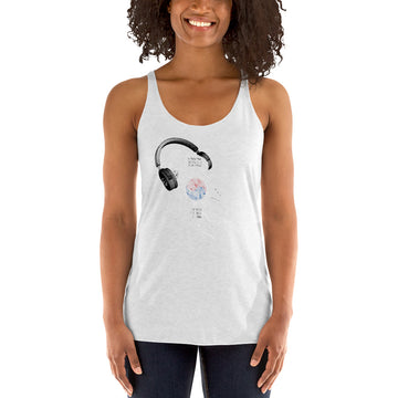 South Korea Jellyfish DJ with Headphones - Women's Racerback Tank