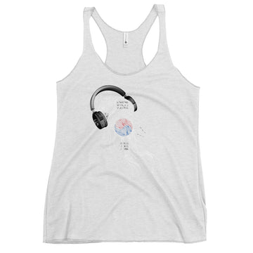 South Korea Jellyfish DJ with Headphones - Women's Racerback Tank