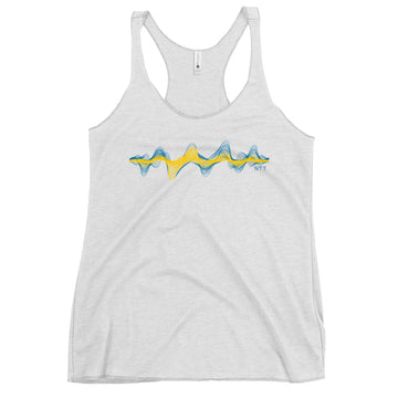 Sweden 3D Music Soundwave - Women's Racerback Tank