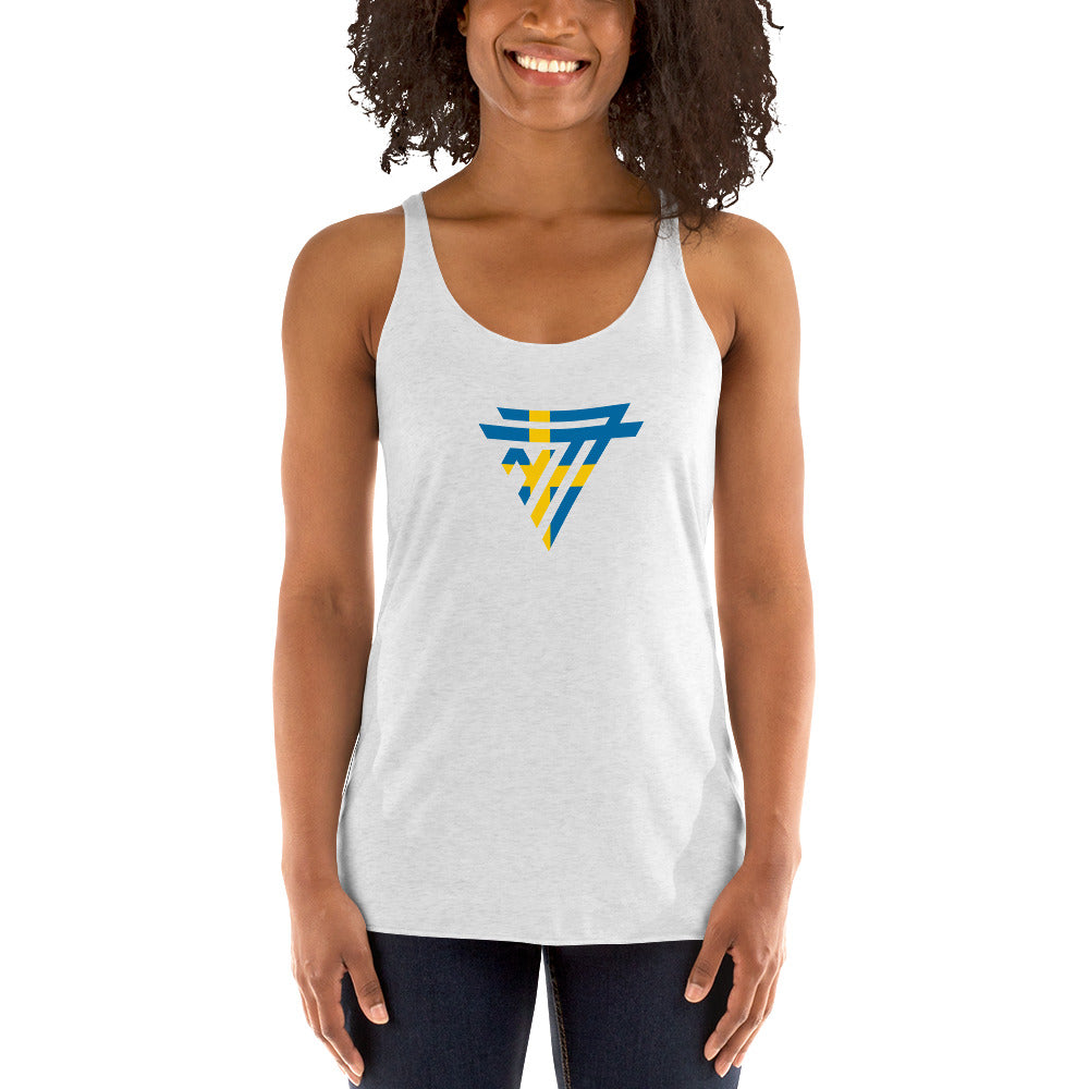 Sweden Superhero Fashion Chest Logo - Women's Racerback Tank