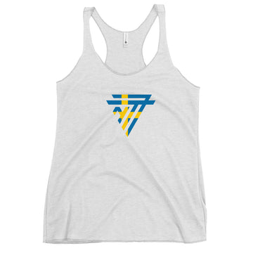 Sweden Superhero Fashion Chest Logo - Women's Racerback Tank