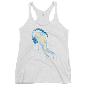 Sweden Jellyfish DJ with Headphones - Women's Racerback Tank