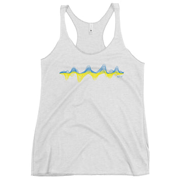 Ukraine 3D Music Soundwave - Women's Racerback Tank