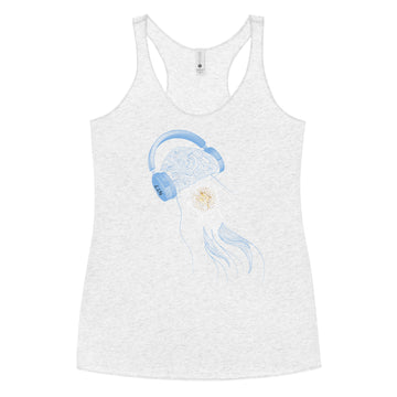 Argentina Jellyfish DJ with Headphones - Women's Racerback Tank