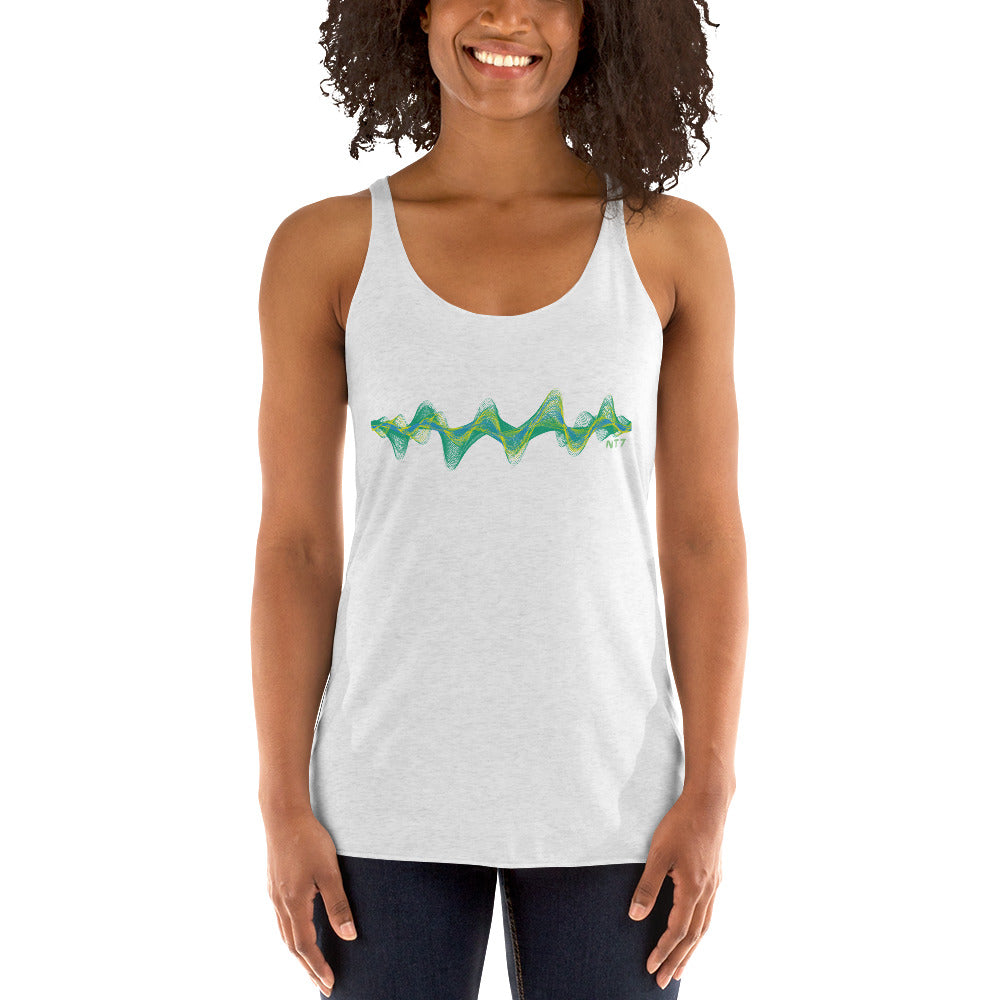 Brazil 3D Music Soundwave (v2) - Women's Racerback Tank