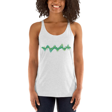 Brazil 3D Music Soundwave (v2) - Women's Racerback Tank