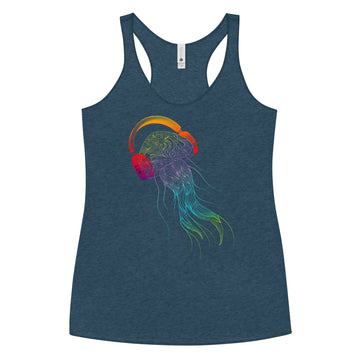 Jellyfish with Headphones - Women's Racerback Tank Top