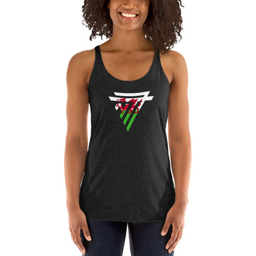 Wales Superhero Fashion Chest Logo - Women's Racerback Tank