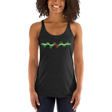 Wales 3D Music Soundwave - Women's Racerback Tank