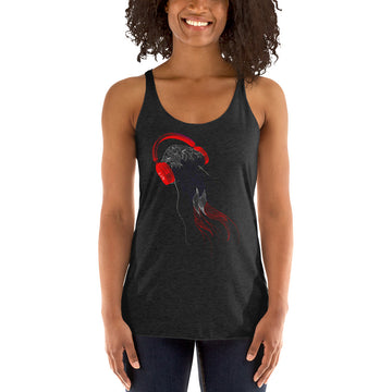 Thailand Jellyfish DJ with Headphones - Women's Racerback Tank