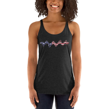 USA Music Graphic Equalizer - Women's Racerback Tank