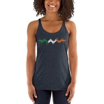 Ireland 3D Music Soundwave - Women's Racerback Tank