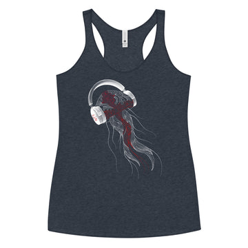 England Jellyfish DJ with Headphones - Women's Racerback Tank