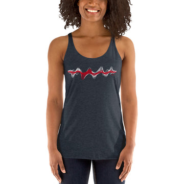 England 3D Music Soundwave - Women's Racerback Tank