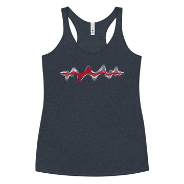 England 3D Music Soundwave - Women's Racerback Tank